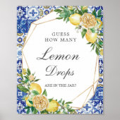 Chic Lemon Floral raad leemon druppels in jar Game Poster (Voorkant)