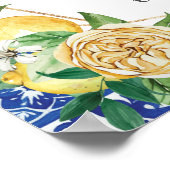 Chic Lemon Floral Sangria Bar Sign Poster (Hoek)