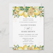 Chic Lemon Floral Summer Greenery Wedding Kaart (Voorkant)