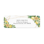Chic Lemon Greenery Geometric Return Address Etiket (Voorkant)