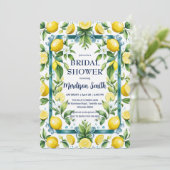 Chic Lemon Mediterranean Summer Vrijgezellenfeest Kaart (Staand voorkant)