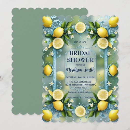 Chic Lemon Mediterranean Summer Vrijgezellenfeest Kaart (Voorkant / Achterkant)