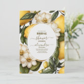 Chic Lemon Mediterranean Summer Vrijgezellenfeest Kaart (Staand voorkant)