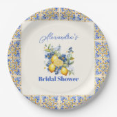 Chic Lemon Mediterranean Summer Vrijgezellenfeest Papieren Bordje (Voorkant)