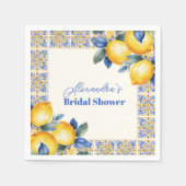 Chic Lemon Mediterranean Summer Vrijgezellenfeest Servet (Voorkant)