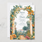Chic Lemon Mediterranean Summer Wedding Save The Date (Voorkant)