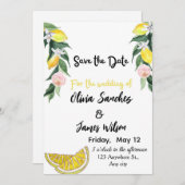 Chic Lemon Summer Wedding Kaart (Voorkant / Achterkant)