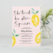 Chic lemon waterverf zomerknijper vrijgezellenfees kaart (Staand voorkant)