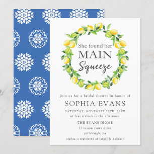 Chic Lemon Wreath Main Squeeze Vrijgezellenfeest Kaart