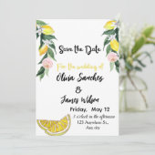 Chic Lemon Zomer Huwelijk Kaart (Staand voorkant)