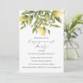 Chic Lemons and Foliage Wedding Engagement Party Kaart (Staand voorkant)