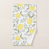 Chic  Lemons and Leaves Monogram Bad Handdoek (Handdoek)