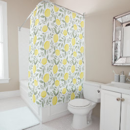 Chic  Lemons en Leaves Pattern Douchegordijn