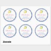 Chic Lemons Italiaanse Blauwe Tegels Bruiloftsfees Ronde Sticker (Vel)