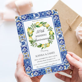 Chic Lemons Mosaic Tegels 50th Wedding Jubileum Kaart