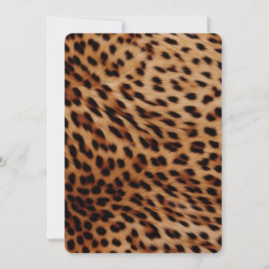 Chic Leopard Animal Birthday Kaart (Achterkant)