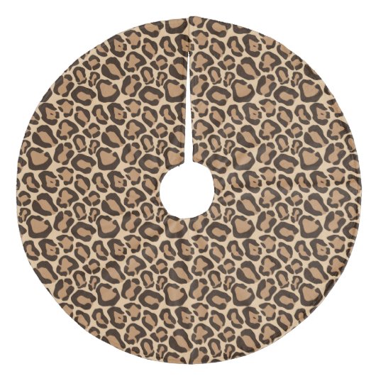 Chic Leopard Animal Print Fleece Kerstboom Rok (Voorkant)