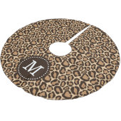 Chic Leopard Animal Print Monogram Kerstboom Rok (Gekanteld)