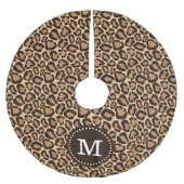 Chic Leopard Animal Print Monogram Kerstboom Rok (Voorkant)