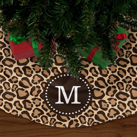 Chic Leopard Animal Print Monogram Kerstboom Rok