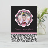 Chic Leopard Birthday Uitnodiging (Staand voorkant)