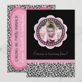 Chic Leopard Birthday Uitnodiging (Voorkant / Achterkant)
