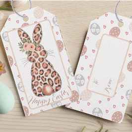 Chic Leopard Bunny Easter Cadeaulabel