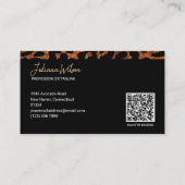 Chic Leopard Cheetah Glitter Schoonheidssalon QR C Visitekaartje (Achterkant)