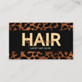 Chic Leopard Cheetah Glitter Schoonheidssalon QR C Visitekaartje (Voorkant)