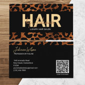 Chic Leopard Cheetah Glitter Schoonheidssalon QR C Visitekaartje