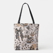 Chic Leopard Coffee Lover Tote Bag Earthtone (Achterkant)
