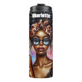 Chic Leopard Coffee Sparkle Dream Thermosbeker (Voorkant)