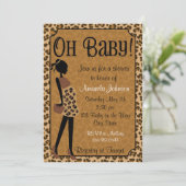 Chic Leopard mammie-to-be Baby shower nodiging Kaart (Staand voorkant)