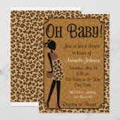 Chic Leopard mammie-to-be Baby shower nodiging Kaart (Voorkant / Achterkant)