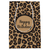 Chic Leopard Pattern Birthday Medium Cadeauzakje (Voorkant)