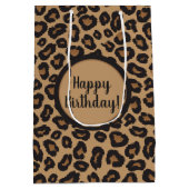 Chic Leopard Pattern Birthday Medium Cadeauzakje (Achterkant)