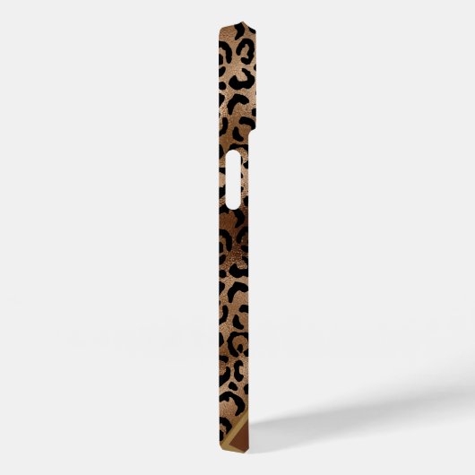 Chic Leopard Pattern Black Bronze Monogram Case-Mate iPhone Case (Achterkant / Rechts)