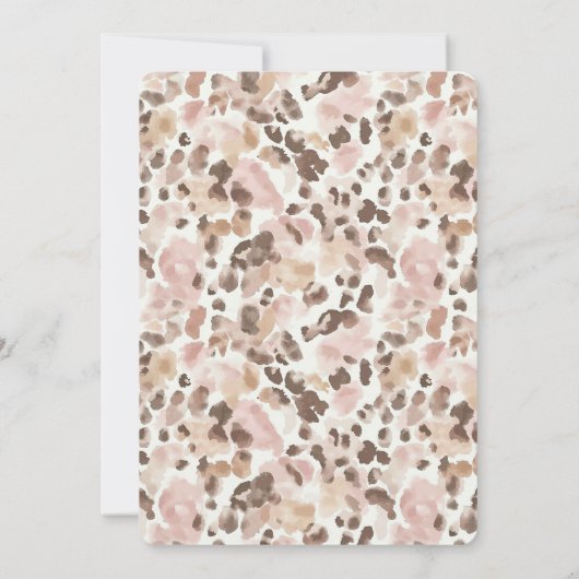 Chic Leopard Pink Bow Verjaardag Kaart (Achterkant)