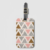 Chic Leopard & Pink Triangle Pattern Bagagelabel (Voorkant (verticaal))