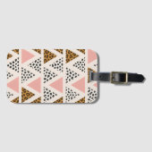 Chic Leopard & Pink Triangle Pattern Bagagelabel (Voorkant (horizontaal))