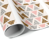 Chic Leopard & Pink Triangle Pattern Cadeaupapier (Rol Hoek)