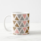 Chic Leopard & Pink Triangle Pattern Koffiemok (Links)