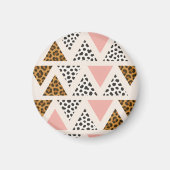 Chic Leopard & Pink Triangle Pattern Magneet (Voorkant)