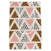 Chic Leopard & Pink Triangle Pattern Medium Cadeauzakje (Achterkant)