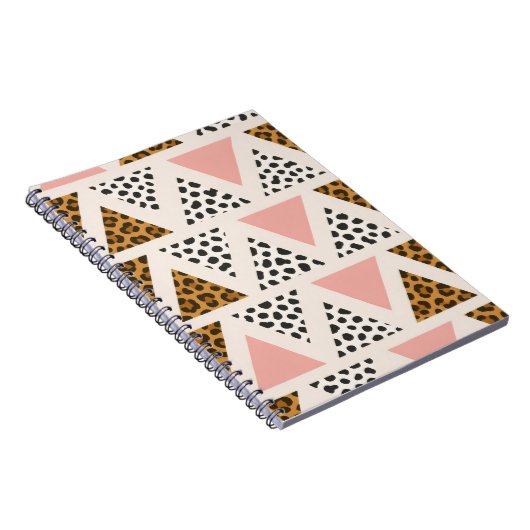 Chic Leopard & Pink Triangle Pattern Notitieboek (Rechterzijde)