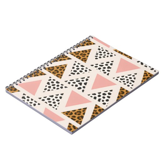 Chic Leopard & Pink Triangle Pattern Notitieboek (Linkerzijde)