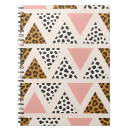 Chic Leopard & Pink Triangle Pattern Notitieboek