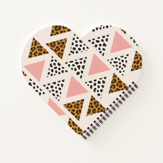 Chic Leopard & Pink Triangle Pattern Notitieboek (Achterkant)