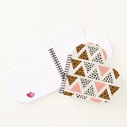 Chic Leopard & Pink Triangle Pattern Notitieboek (Binnen)