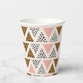 Chic Leopard & Pink Triangle Pattern Papieren Bekers (Achterkant)